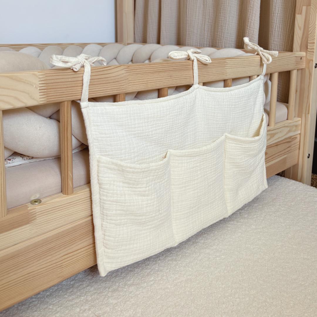 Pochette de rangement lit - Ecru