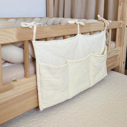 Pochette de rangement lit - Ecru