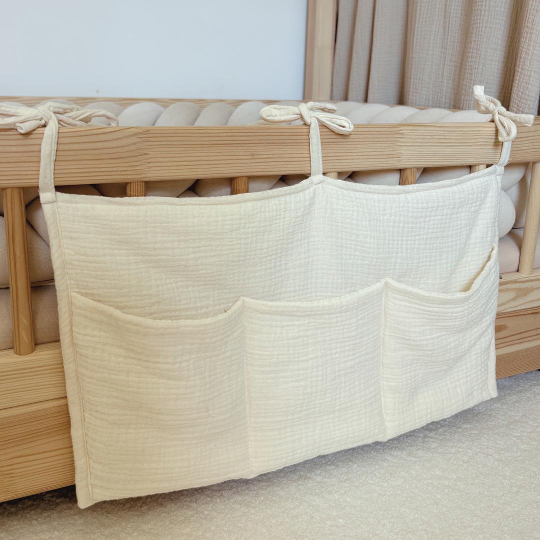 Pochette de rangement lit - Ecru