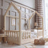Lit cabane Montessori avec barrière Andrea 90x190cm Entrée au milieu