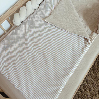 Sac de couchage enfant rayures beige