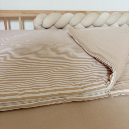 Sac de couchage enfant rayures beige