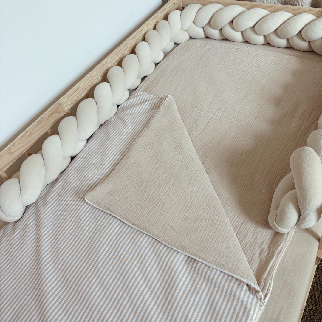 Sac de couchage enfant rayures beige