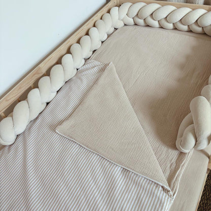 Sac de couchage enfant rayures beige