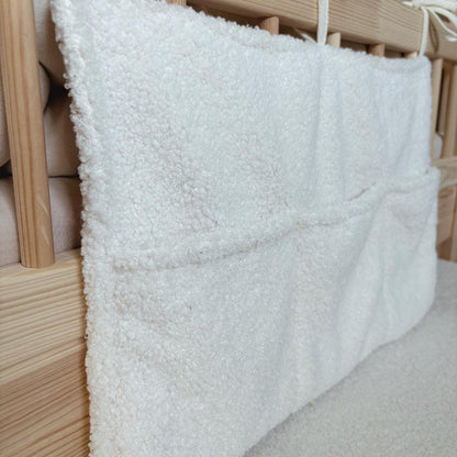 Pochette de rangement lit - Tissu bouclette écru