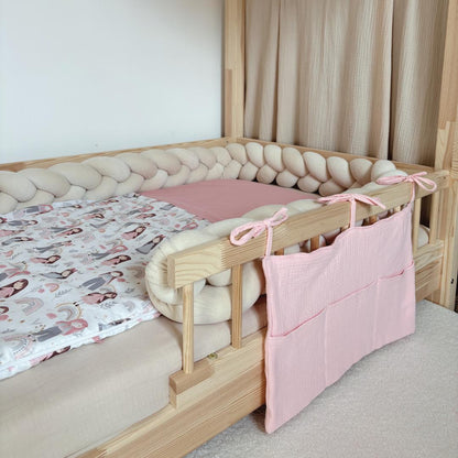 Pochette de rangement lit - Rose blush