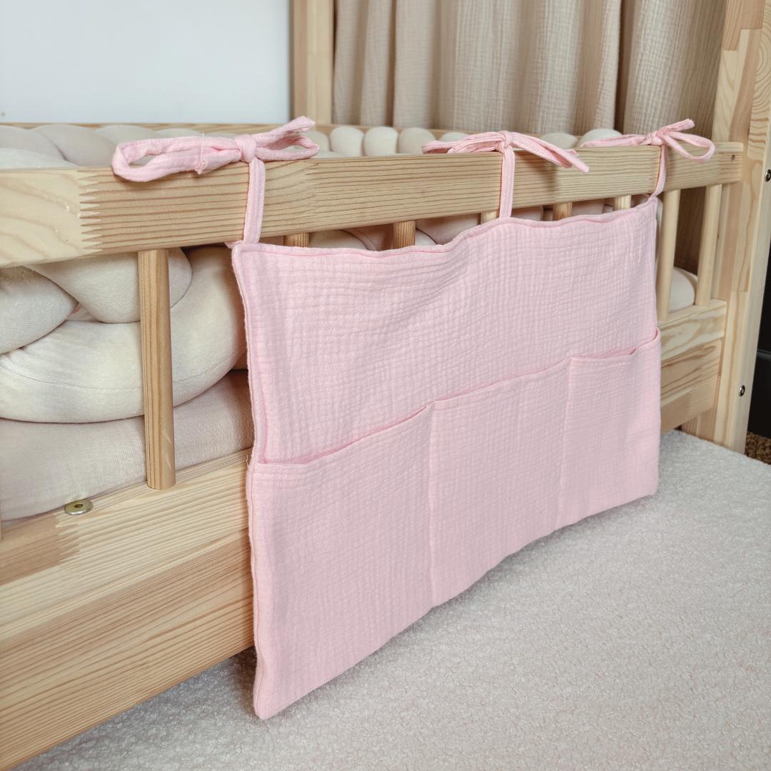 Pochette de rangement lit - Rose blush