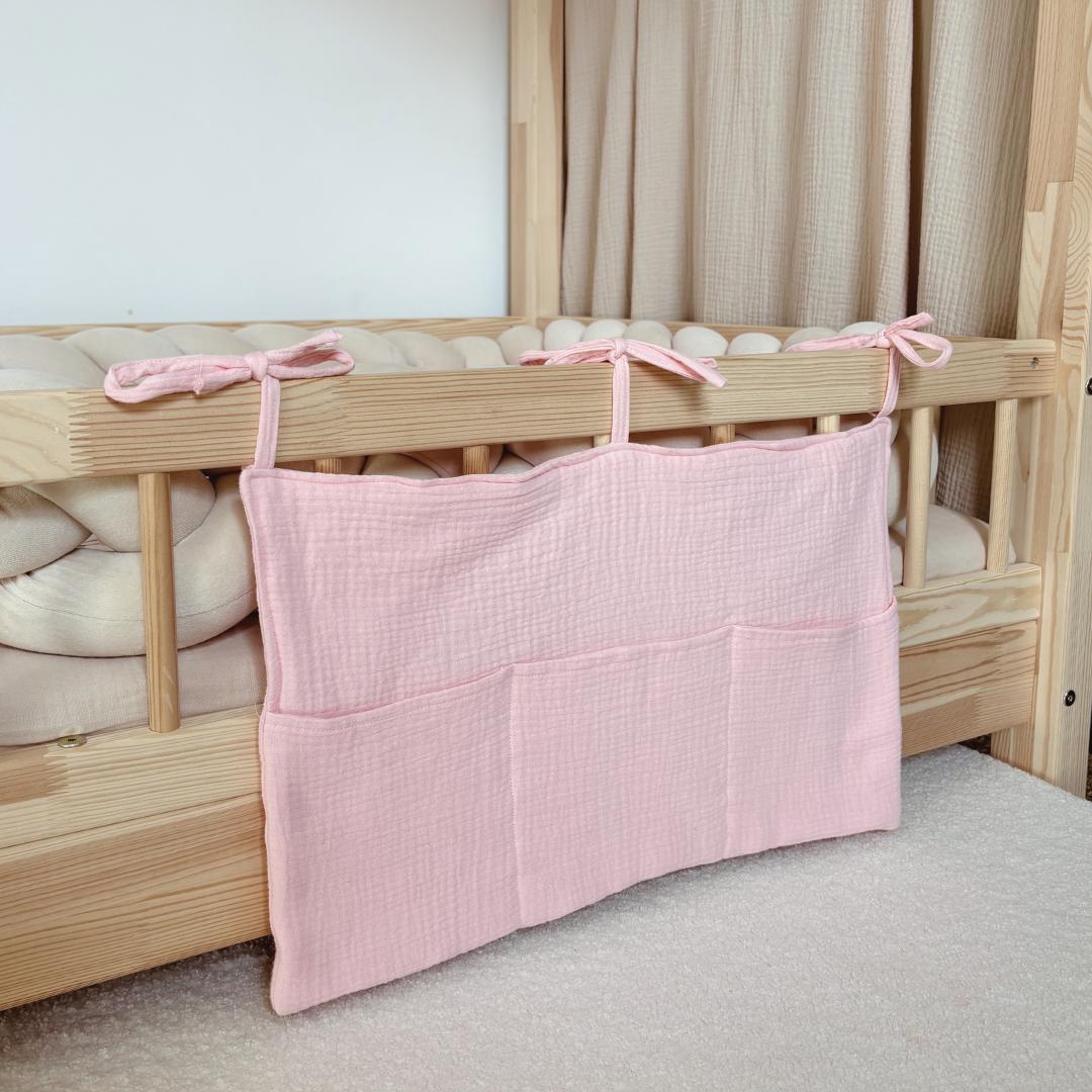 Pochette de rangement lit - Rose blush