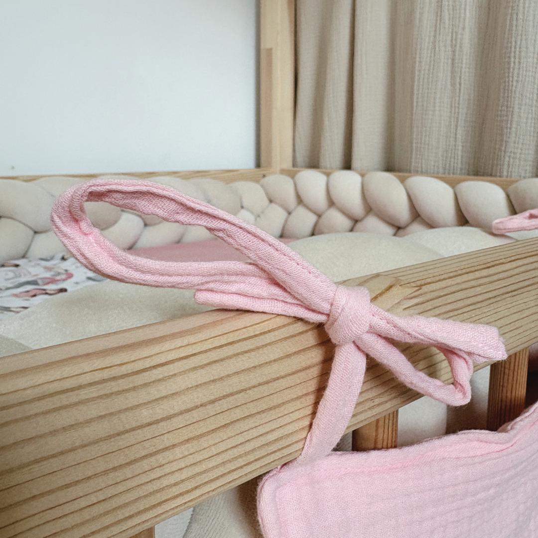 Pochette de rangement lit - Rose blush