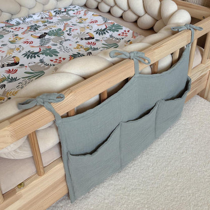 Pochette de rangement lit - Vert de gris