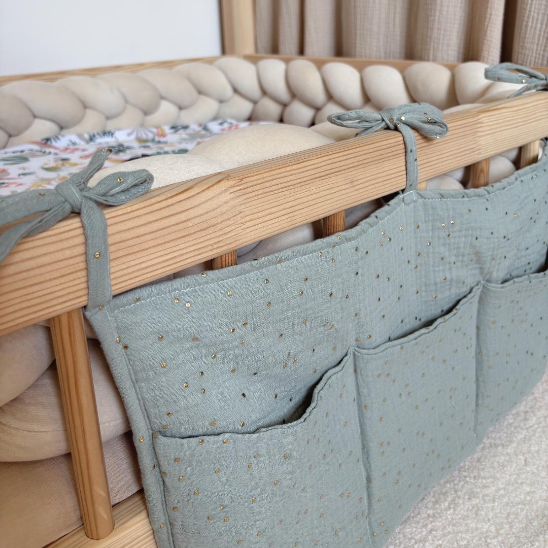 Pochette de rangement lit Vert de gris or