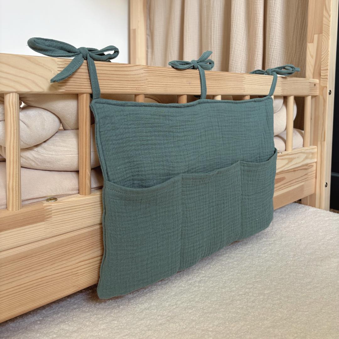 Pochette de rangement lit - Vert eucalyptus