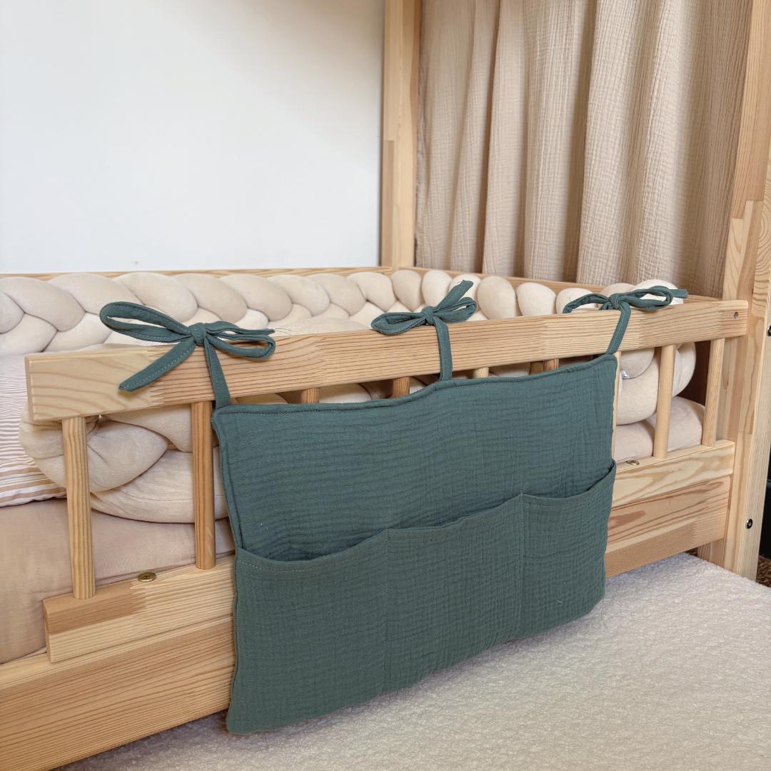 Pochette de rangement lit - Vert eucalyptus