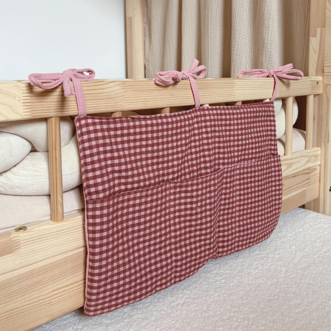 Pochette de rangement vichy rose