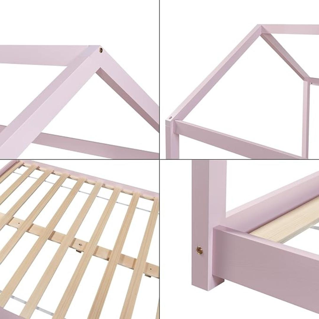 Lit cabane Montessori - 90x200cm - Rose