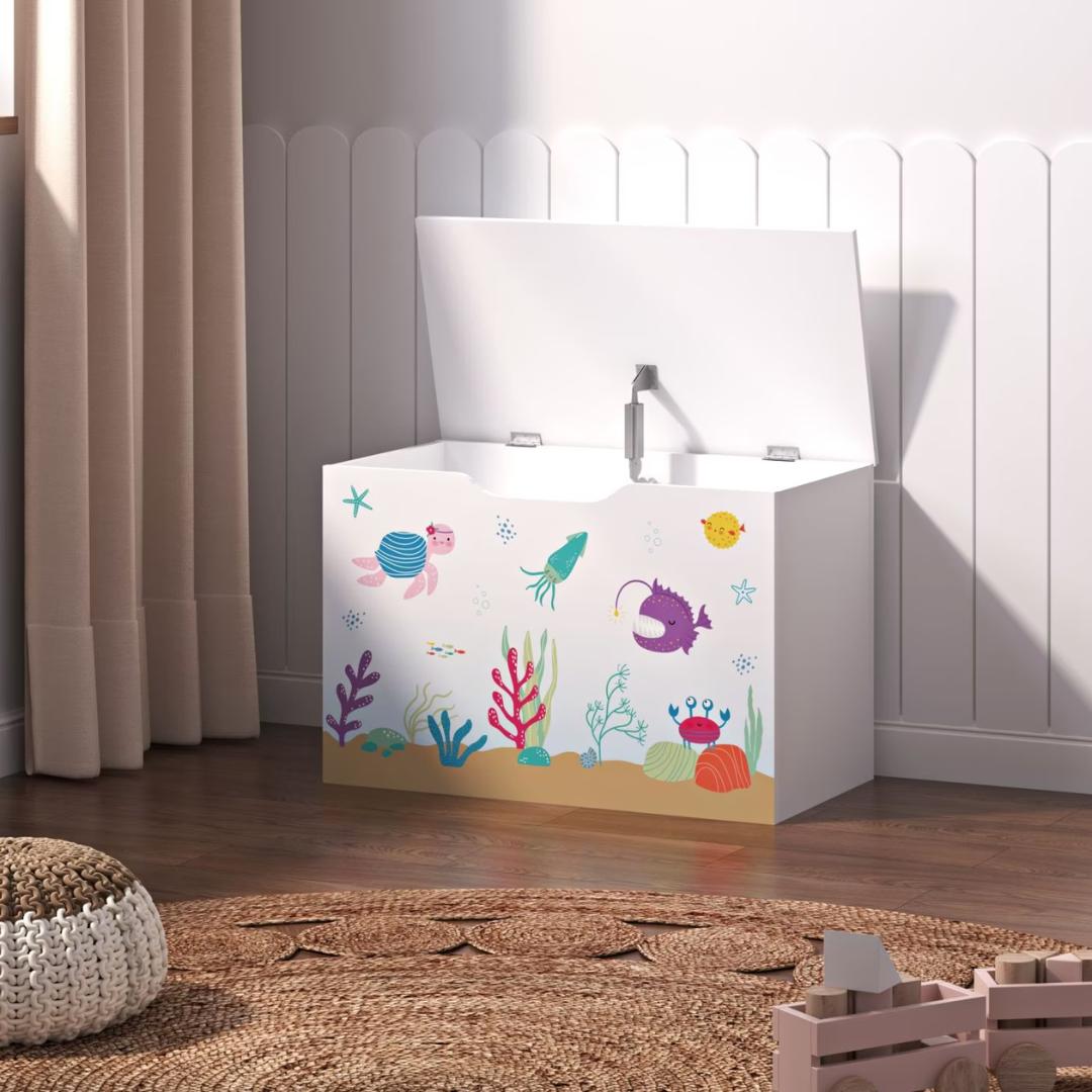 Coffre à jouets de rangement Océan
