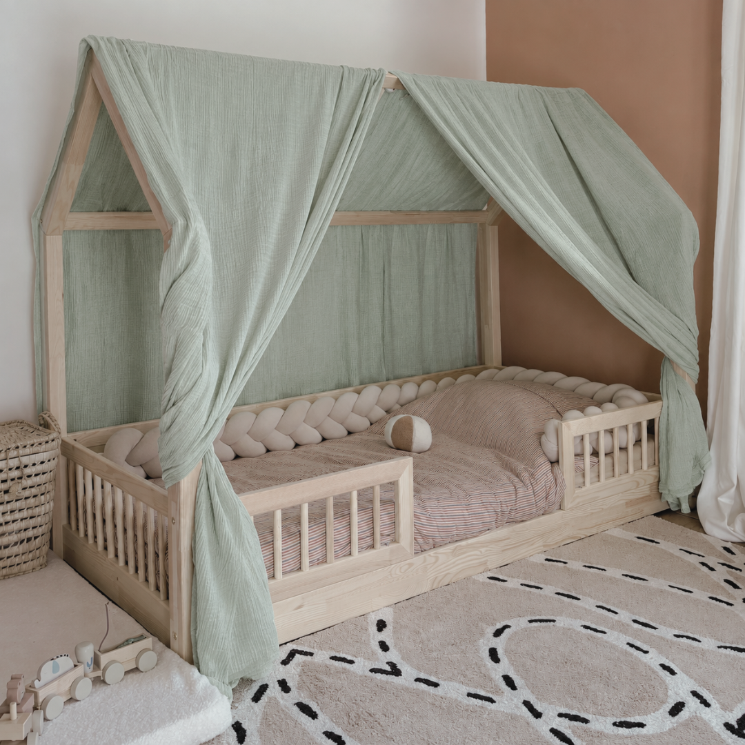 Ciel de lit cabane (pack de 2) Vert de gris