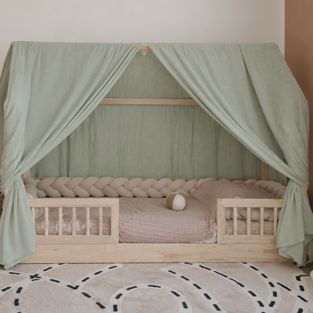 Ciel de lit cabane (pack de 2) Vert de gris