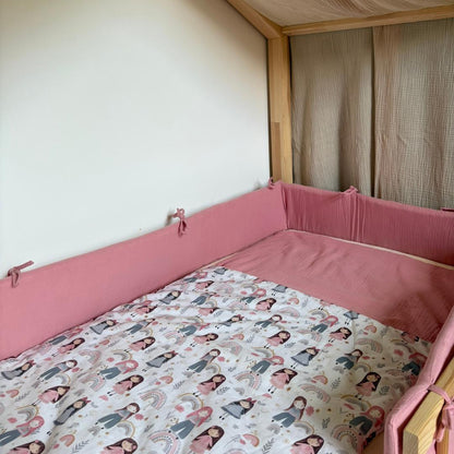 Roze dubbelgaas cabinebedbumper 
