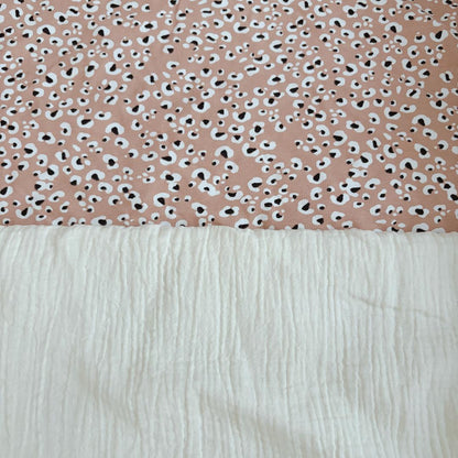 Sac de couchage enfant leopard rose Ecru
