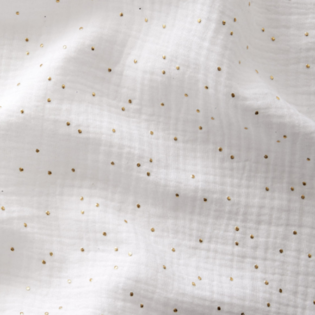 Ciel de lit cabane (pack de 2) Blanc pois dorés