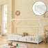 Grand lit cabane Montessori avec barrière + matelas - 120x200cm - Blanc