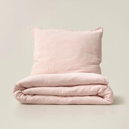 Housse de couette mousseline Rose pétale