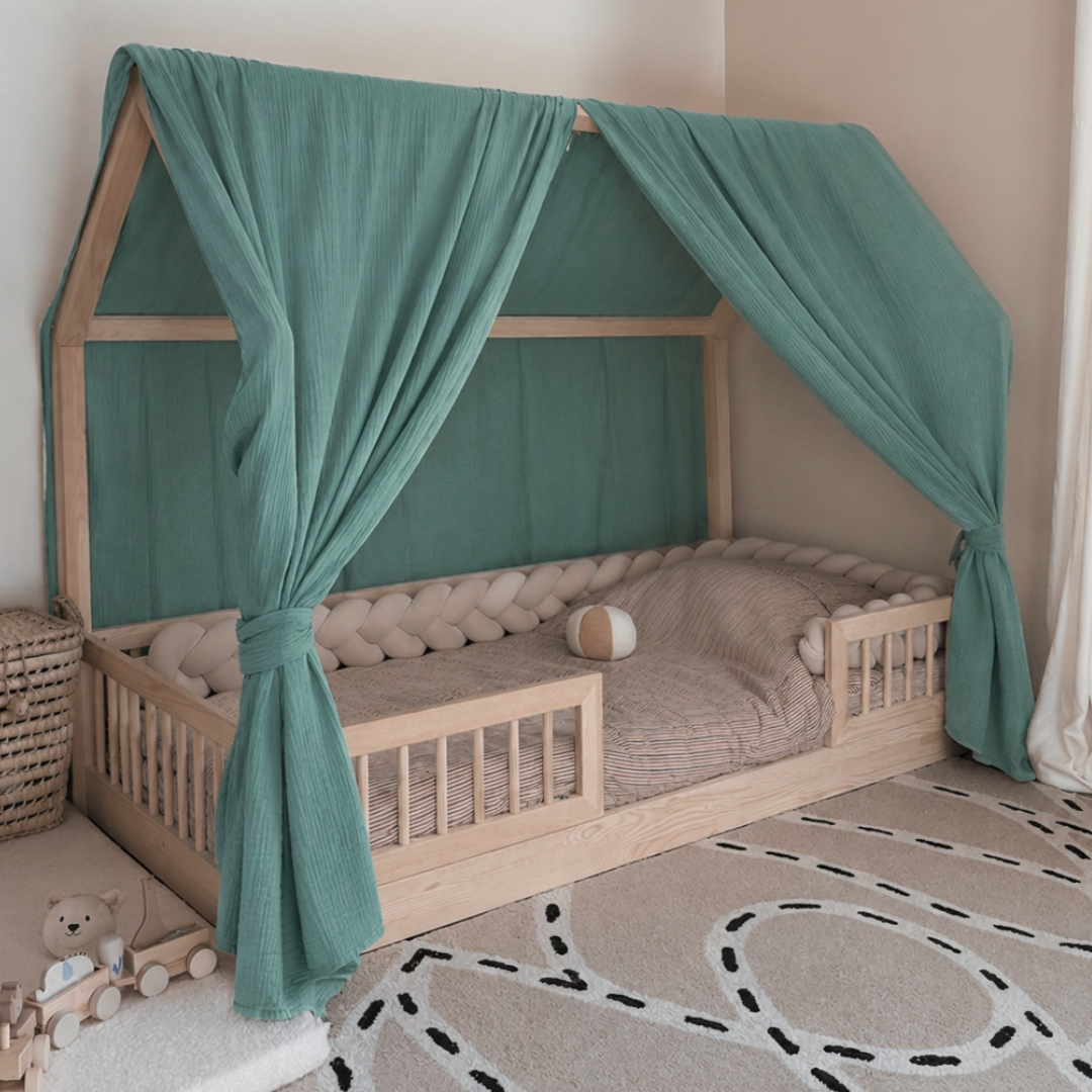 Ciel de lit cabane (pack de 2) Vert eucalyptus