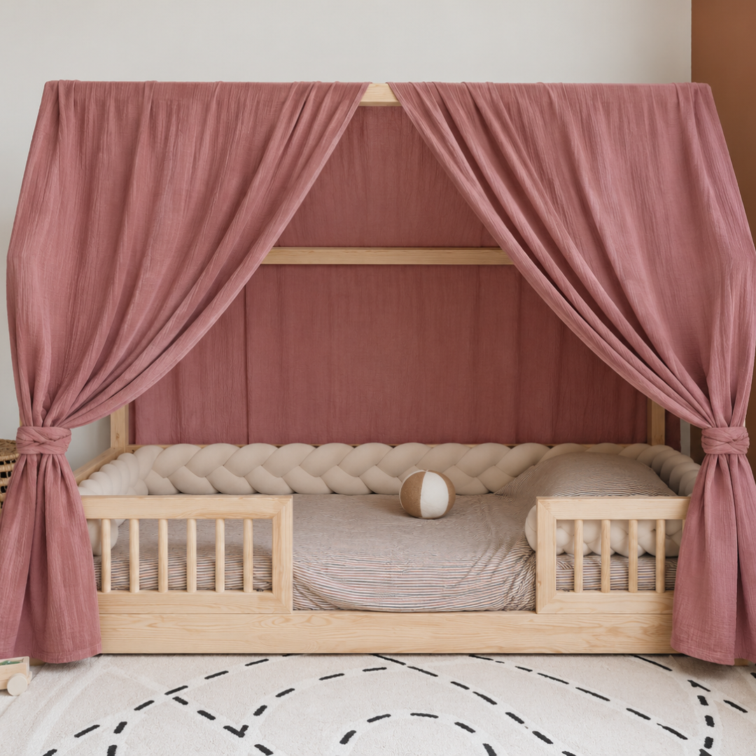Ciel de lit cabane (pack de 2) Rose