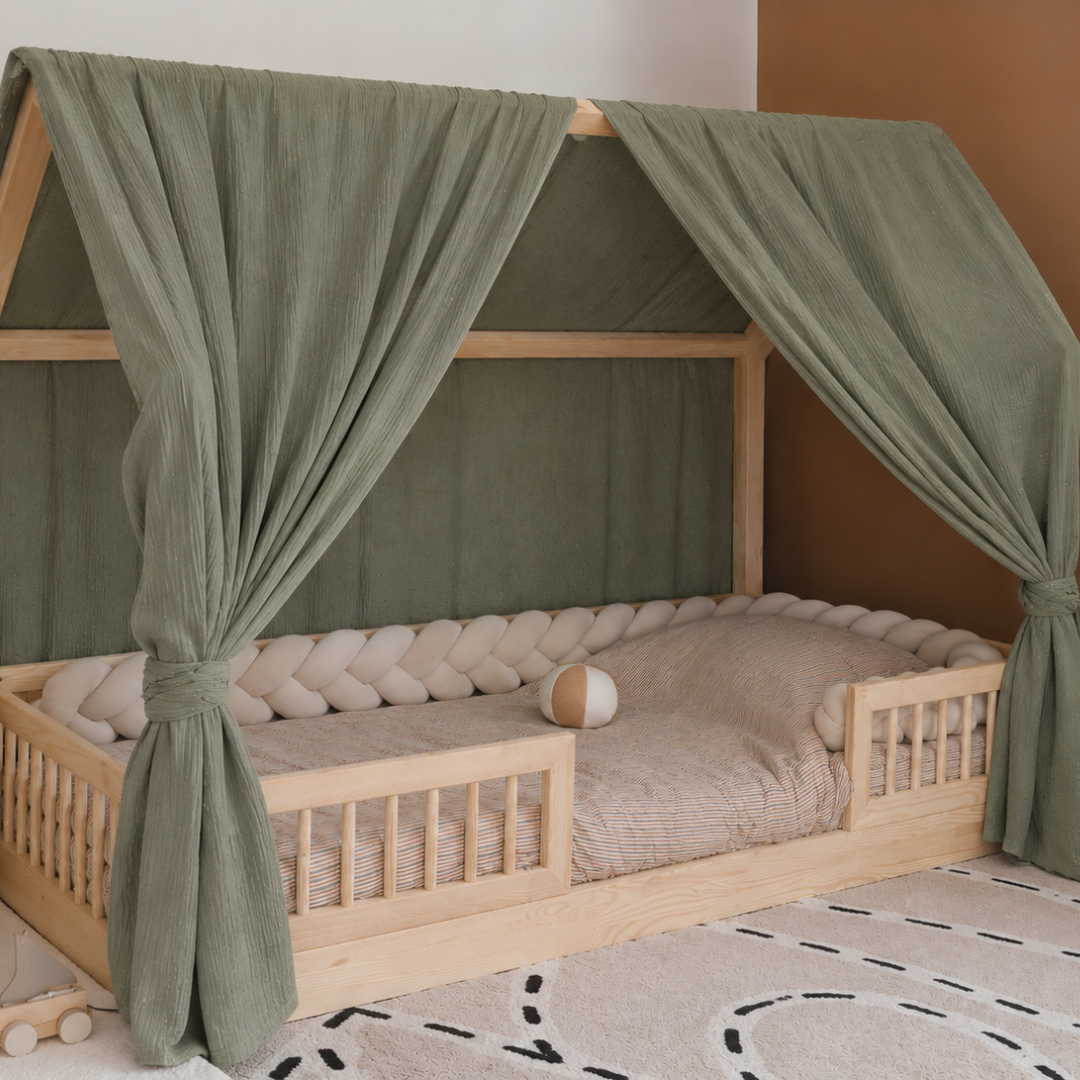 Ciel de lit cabane (pack de 2) Vert kaki