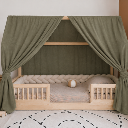 Ciel de lit cabane (pack de 2) Vert kaki