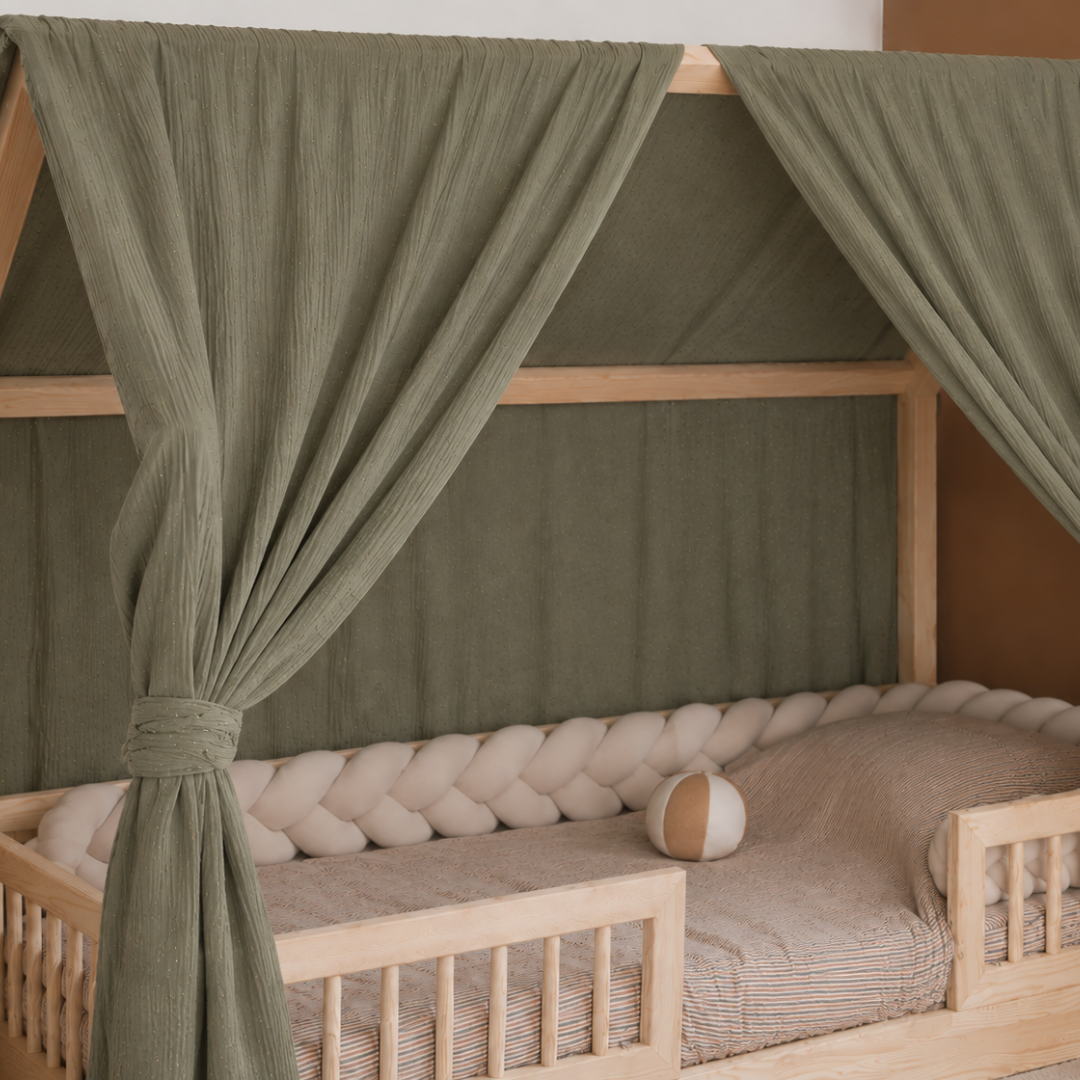 Ciel de lit cabane (pack de 2) Vert kaki