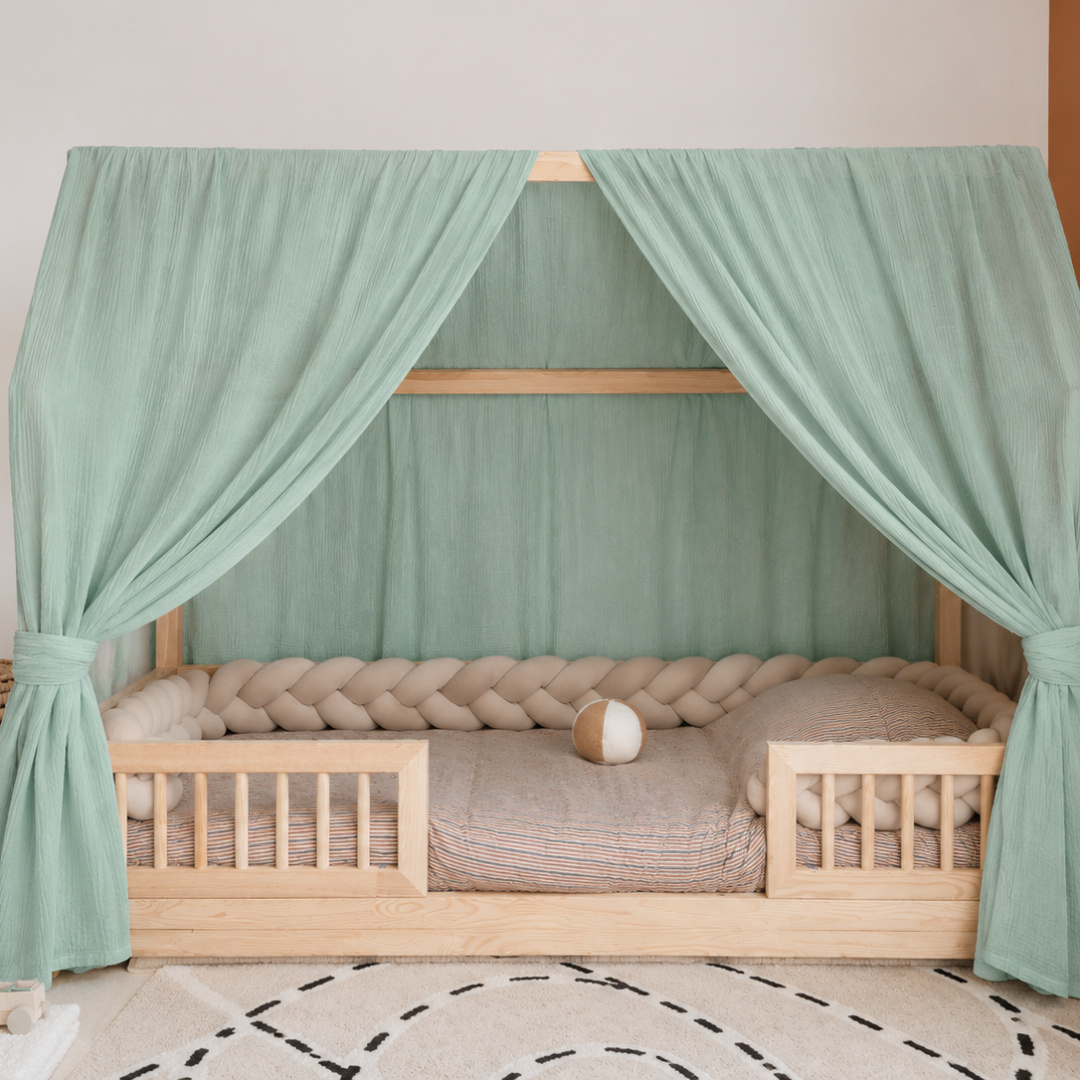 Ciel de lit cabane (pack de 2) Vert menthe