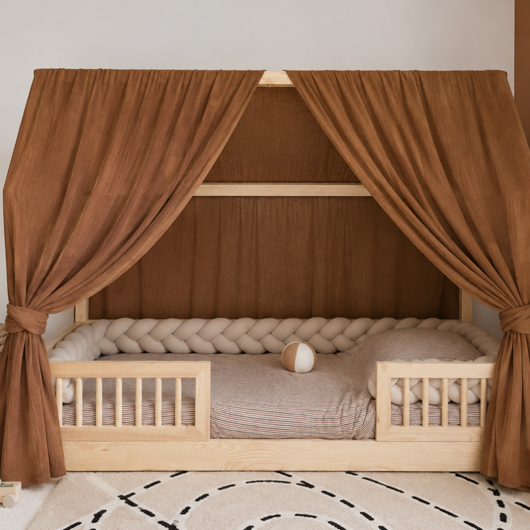 Set van 2 terracotta bedhemels met gouden stippen