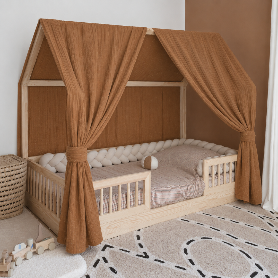 Set van 2 terracotta bedhemels met gouden stippen