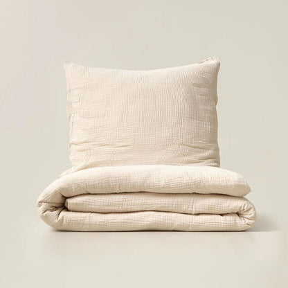 Housse de couette mousseline Ecru