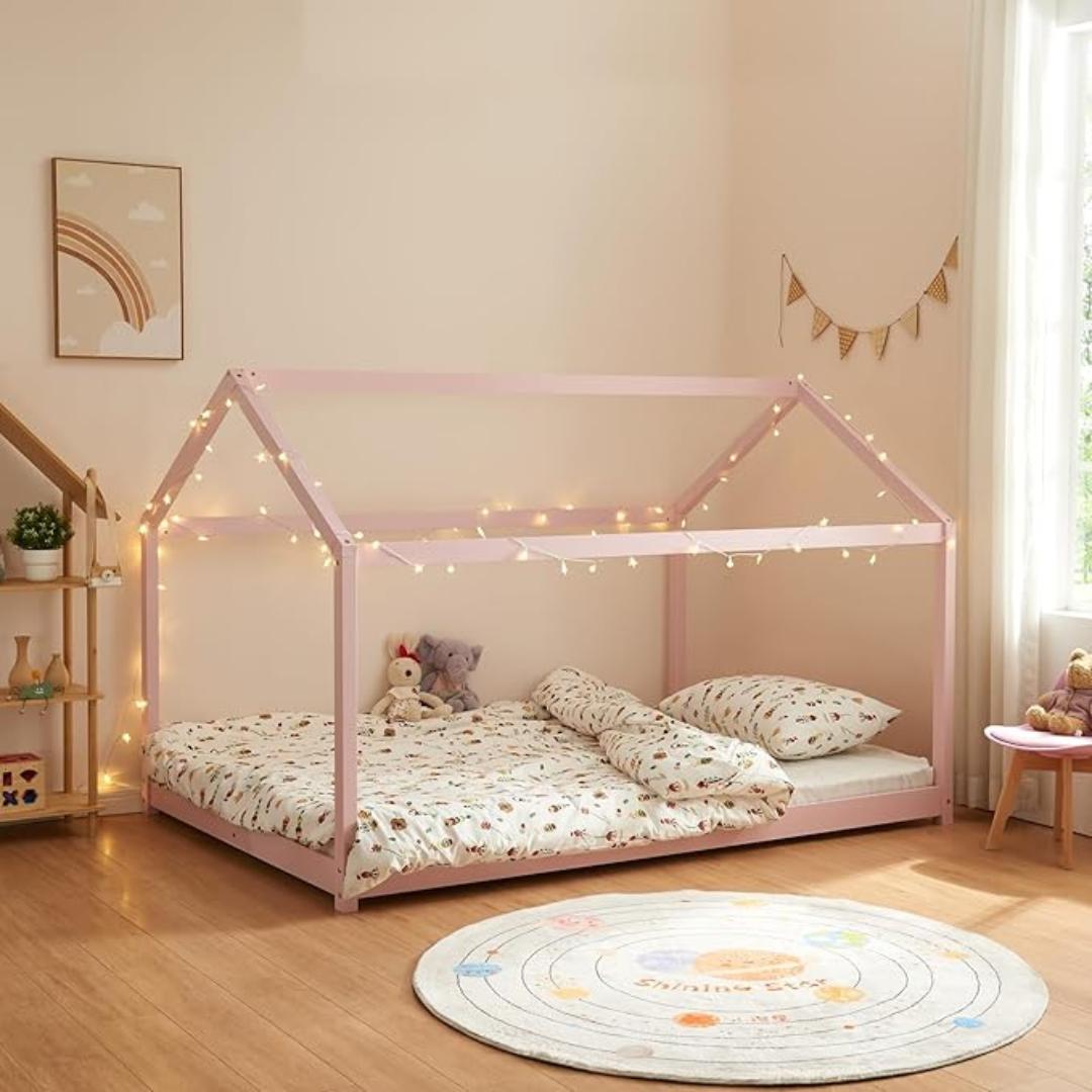 Lit cabane Montessori - 90x200cm - Rose