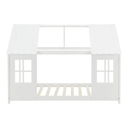 Grand lit cabane double - 140x200cm - Blanc