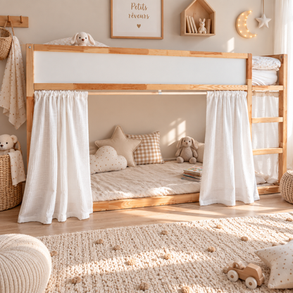 IKEA Kura Bed katoenen mousseline gordijn - Eucalyptusgroen
