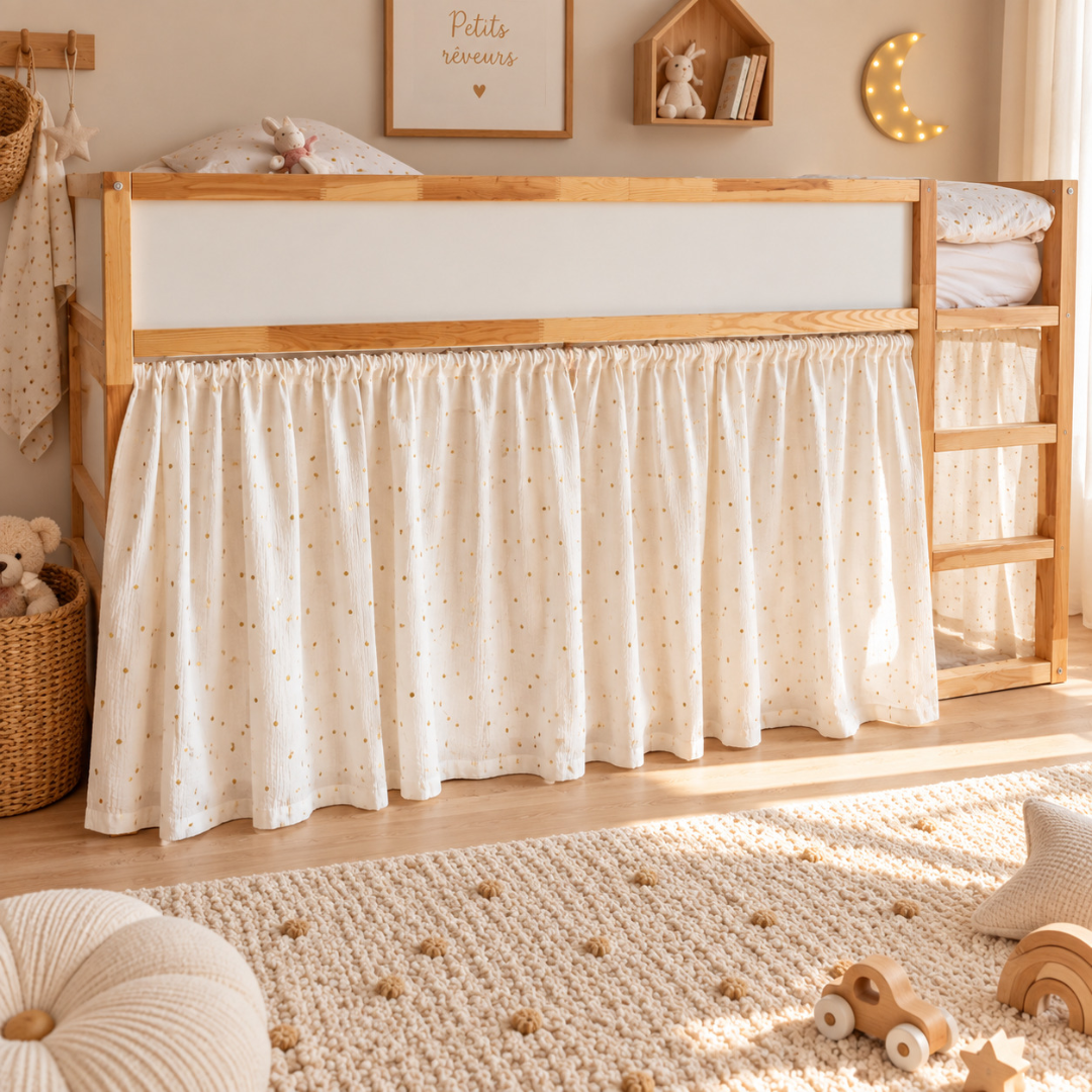 IKEA Kura bed katoenen mousseline gordijn - Ecru