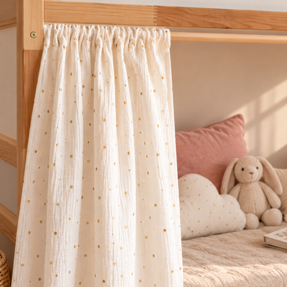 IKEA Kura bed katoenen mousseline gordijn - Ecru
