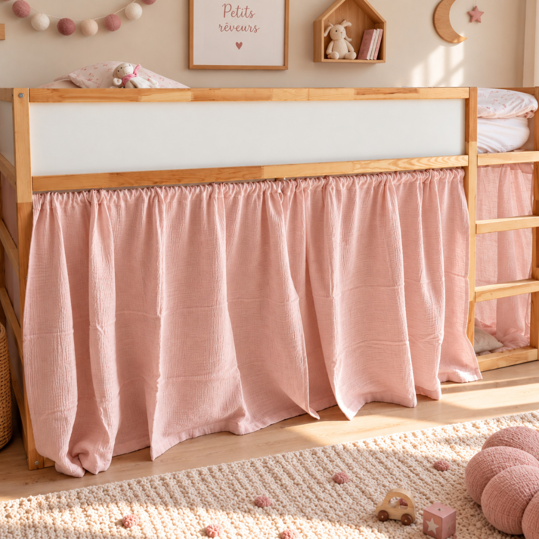 IKEA Kura bed katoenen mousseline gordijn - Ecru