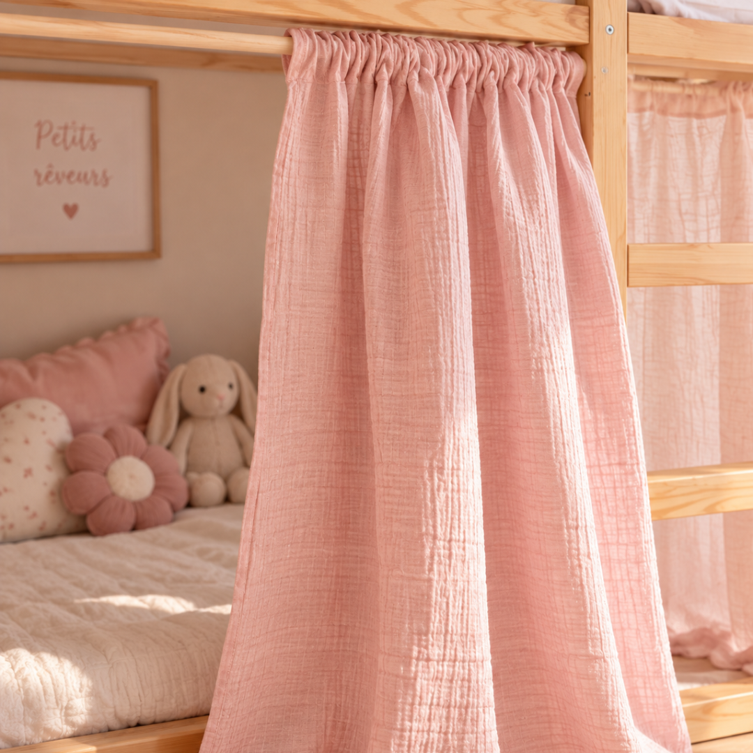 IKEA Kura bed katoenen mousseline gordijn - Ecru