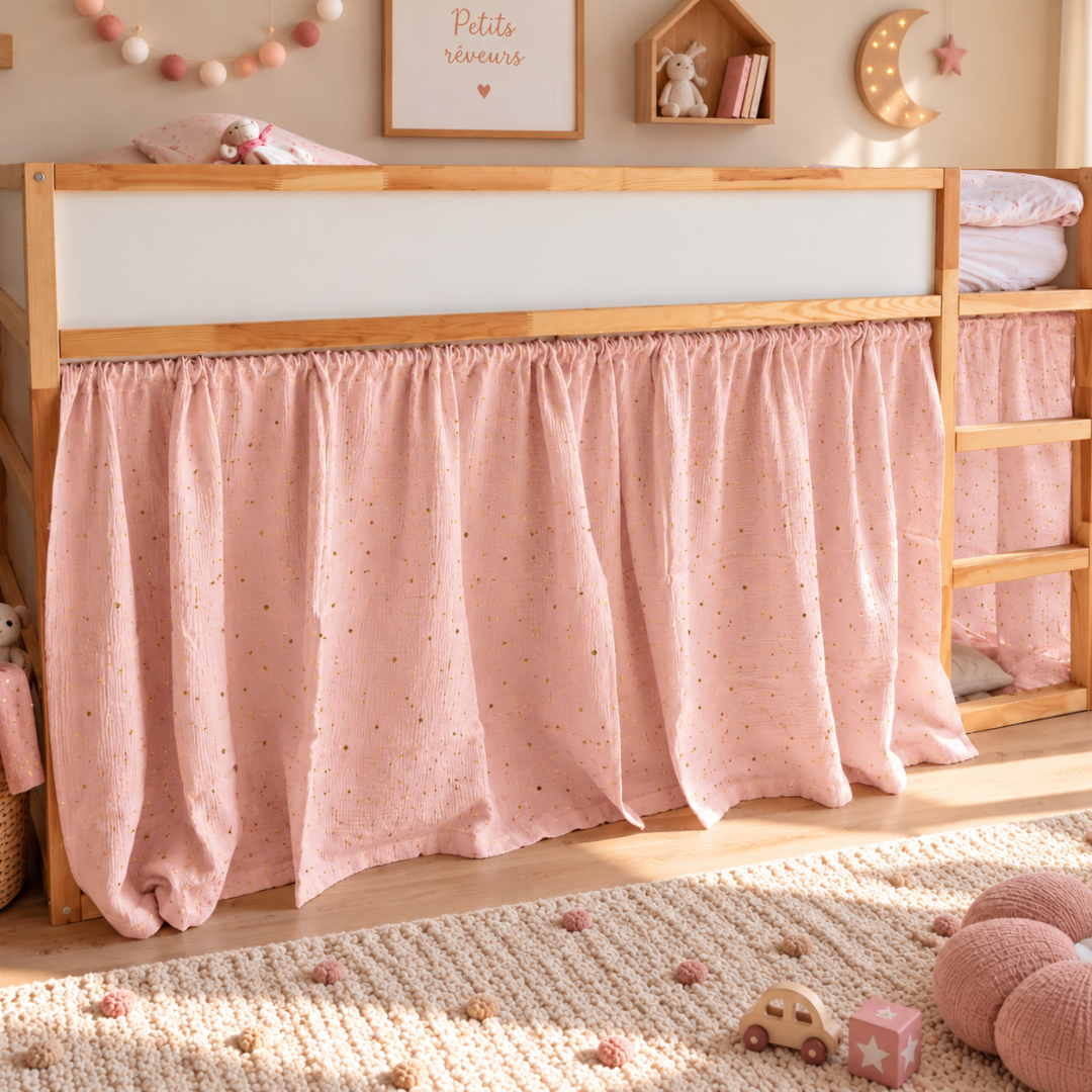 IKEA Kura Bed katoenen mousseline gordijn - Eucalyptusgroen
