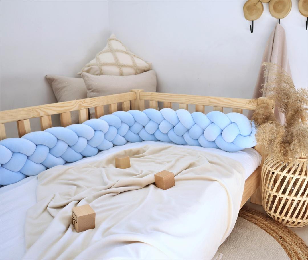 Tresse de lit 4 brins Bleu ciel 200cm