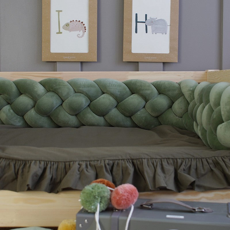 Tresse de lit 4 brins Vert 200cm
