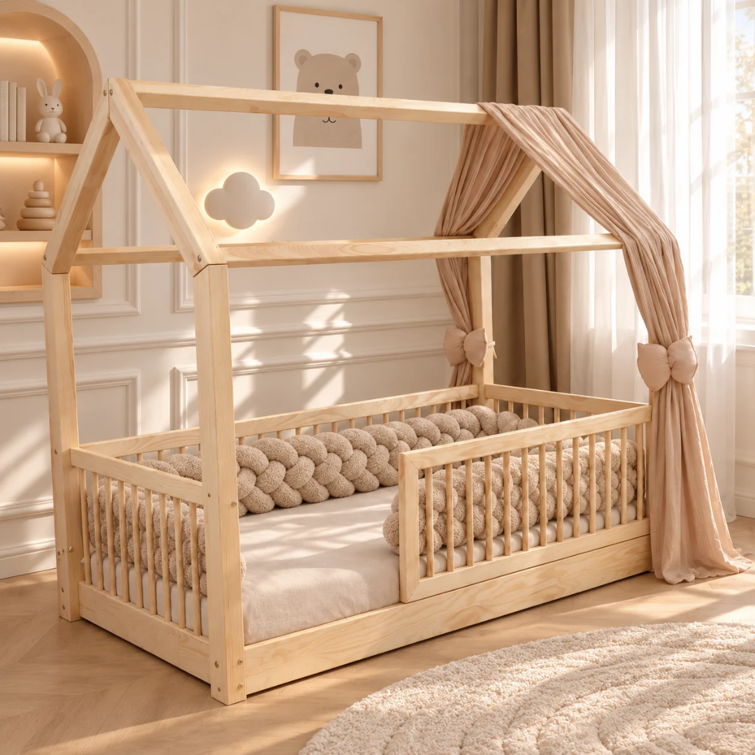 Donkerbeige bedvlecht 180cm