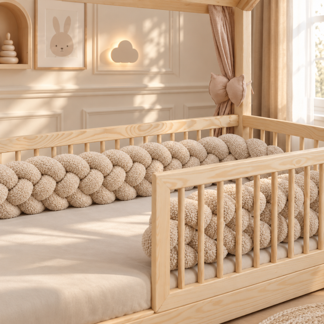 Donkerbeige bedvlecht 180cm