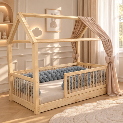 Donkerbeige bedvlecht 180cm