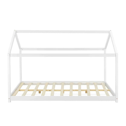 Grand lit cabane Montessori 140x200 cm - Blanc
